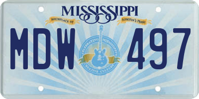MS license plate MDW497