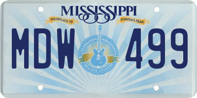 MS license plate MDW499