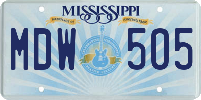 MS license plate MDW505