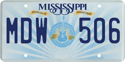 MS license plate MDW506