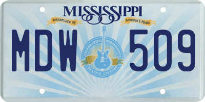 MS license plate MDW509