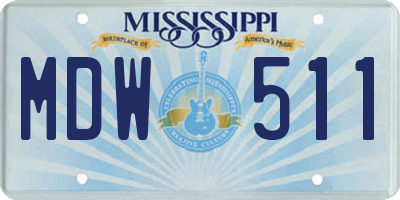 MS license plate MDW511