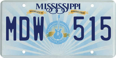 MS license plate MDW515