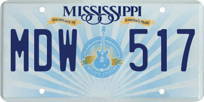 MS license plate MDW517