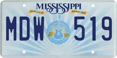 MS license plate MDW519