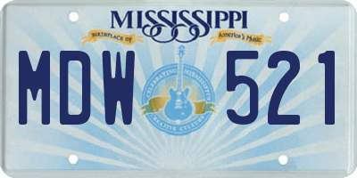 MS license plate MDW521