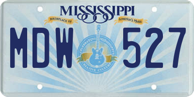MS license plate MDW527