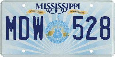 MS license plate MDW528