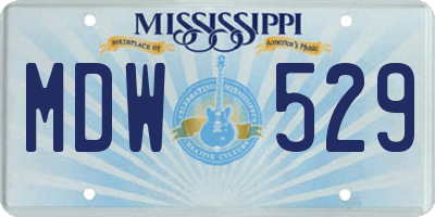MS license plate MDW529