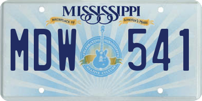 MS license plate MDW541
