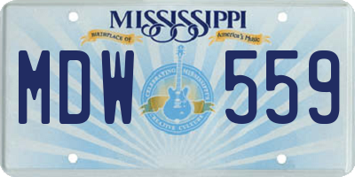 MS license plate MDW559