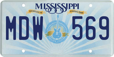 MS license plate MDW569