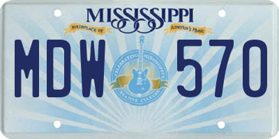 MS license plate MDW570