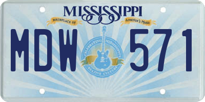 MS license plate MDW571