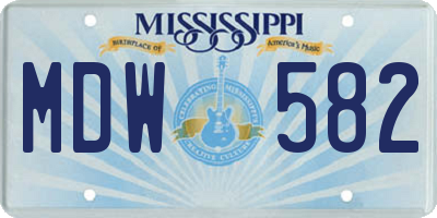 MS license plate MDW582