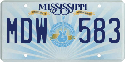 MS license plate MDW583