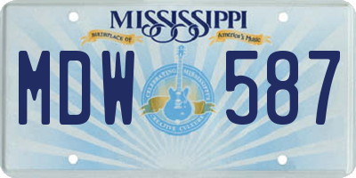 MS license plate MDW587