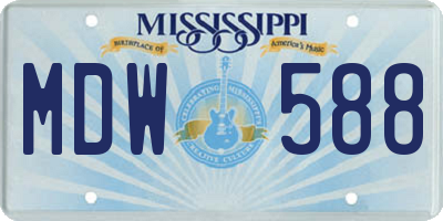 MS license plate MDW588