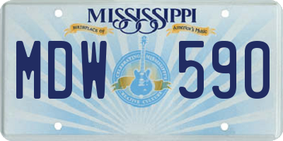 MS license plate MDW590