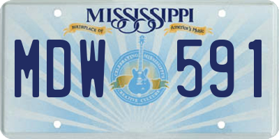 MS license plate MDW591