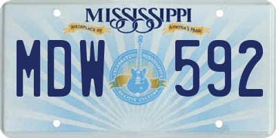 MS license plate MDW592