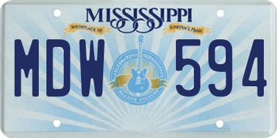 MS license plate MDW594