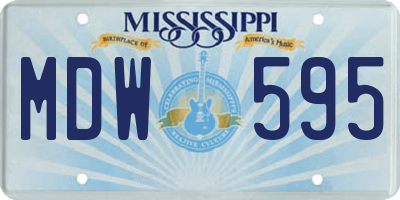 MS license plate MDW595