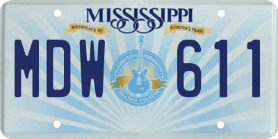 MS license plate MDW611