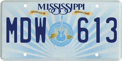 MS license plate MDW613