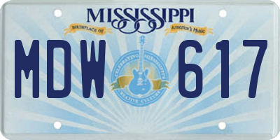 MS license plate MDW617
