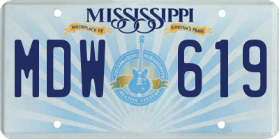 MS license plate MDW619
