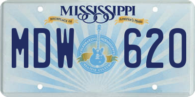 MS license plate MDW620