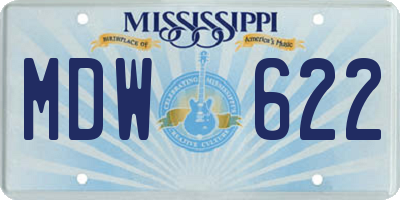 MS license plate MDW622