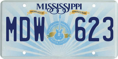 MS license plate MDW623