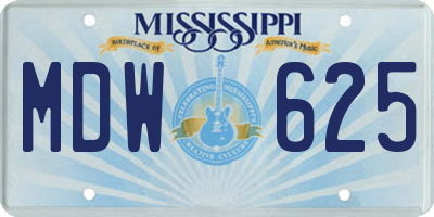 MS license plate MDW625