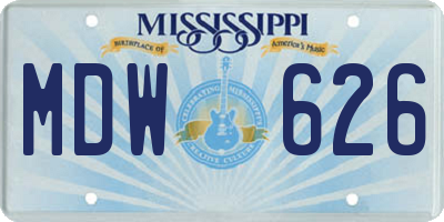 MS license plate MDW626