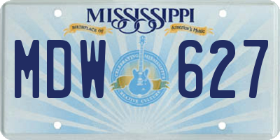 MS license plate MDW627