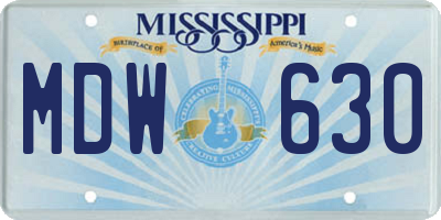 MS license plate MDW630
