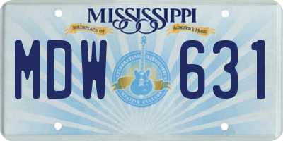 MS license plate MDW631
