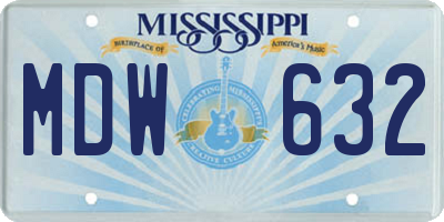 MS license plate MDW632