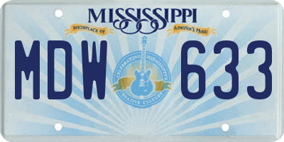 MS license plate MDW633