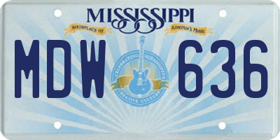 MS license plate MDW636