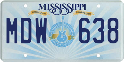 MS license plate MDW638