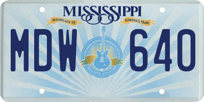 MS license plate MDW640