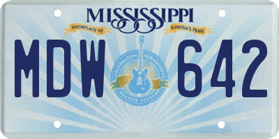MS license plate MDW642