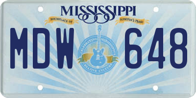 MS license plate MDW648
