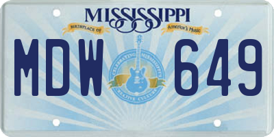 MS license plate MDW649