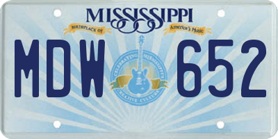 MS license plate MDW652