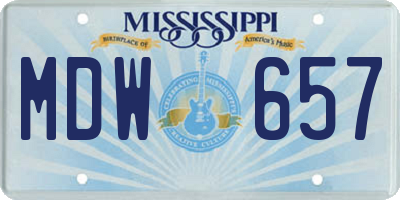 MS license plate MDW657
