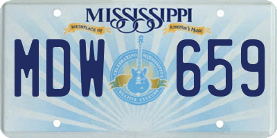 MS license plate MDW659